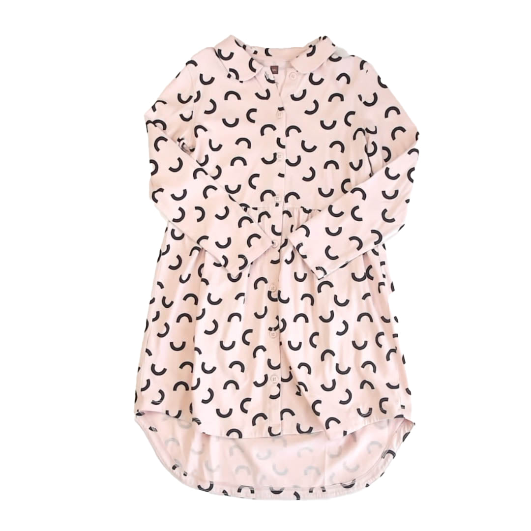 Tea Collection Girls Pink | Black Dress Size: 7 Years Pink | Black