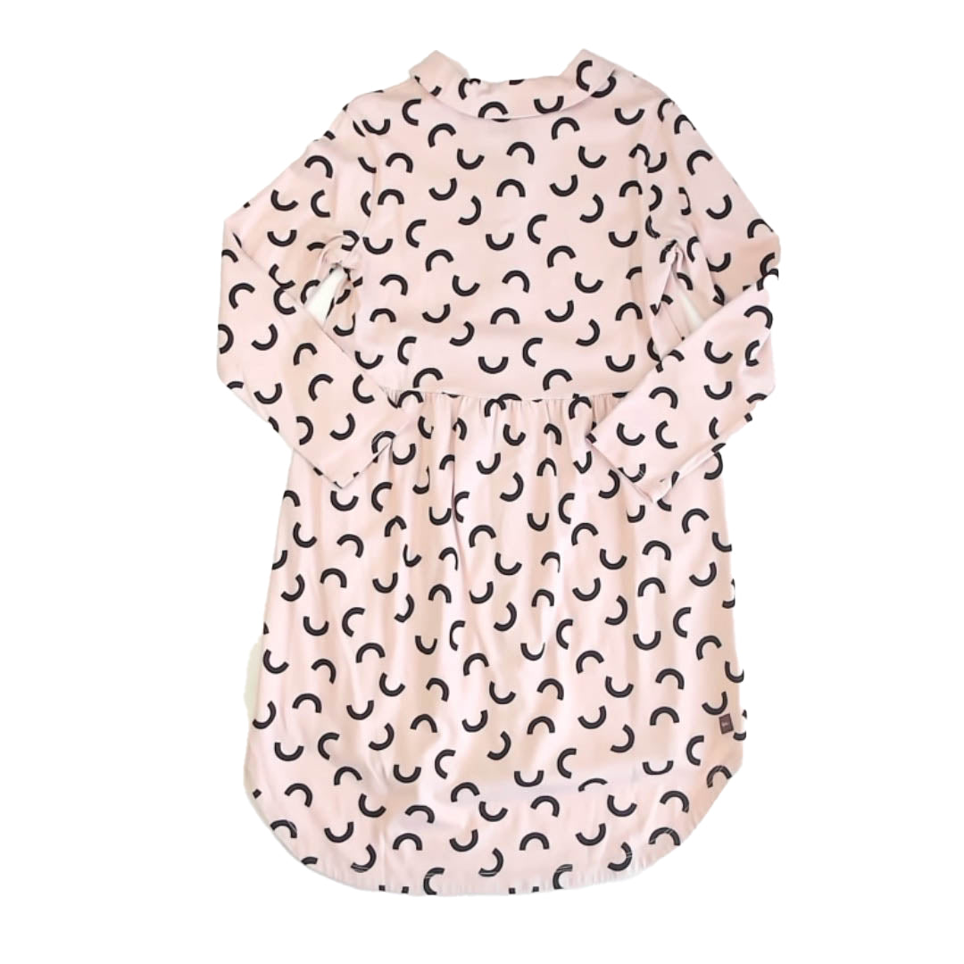 Tea Collection Girls Pink | Black Dress Size: 7 Years Pink | Black
