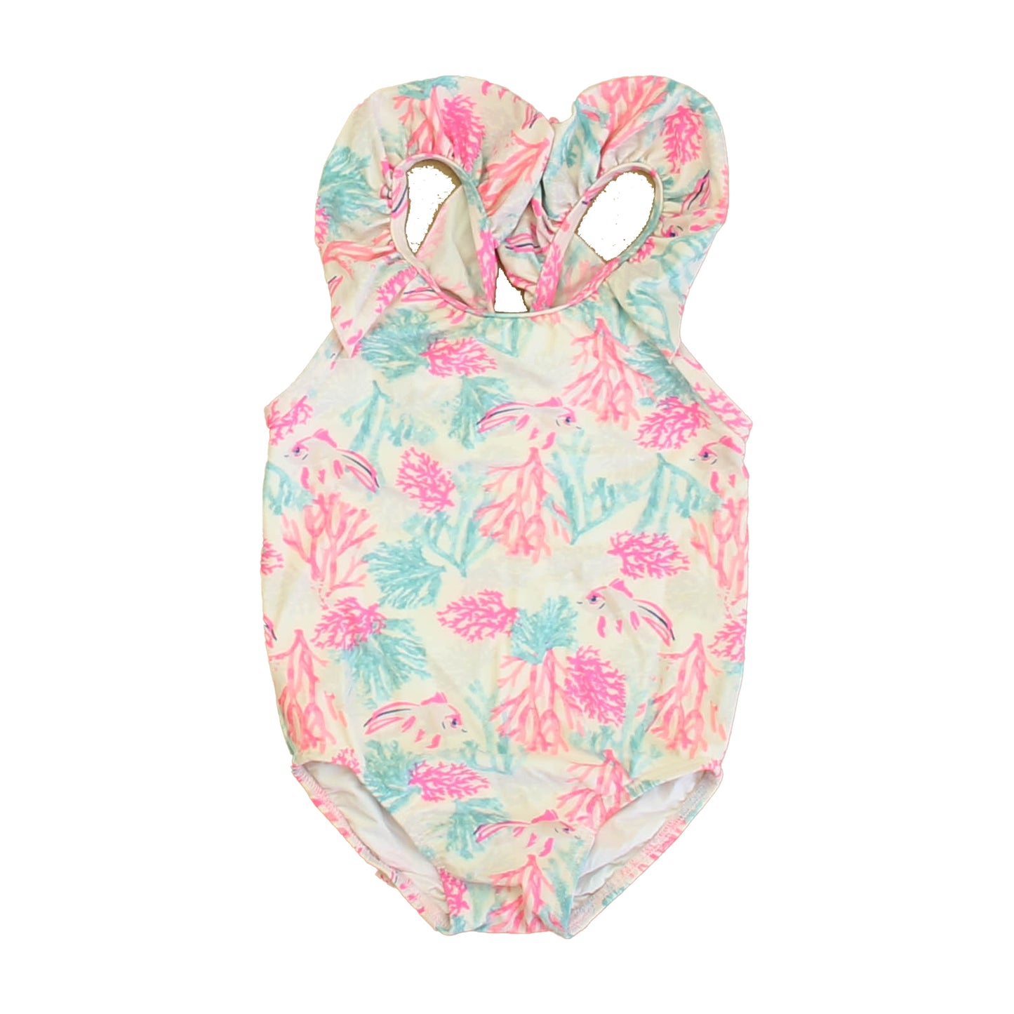 Egg Girls Pink | Blue Fish 1-piece Swimsuit Size: 2T Pink | Blue Fish