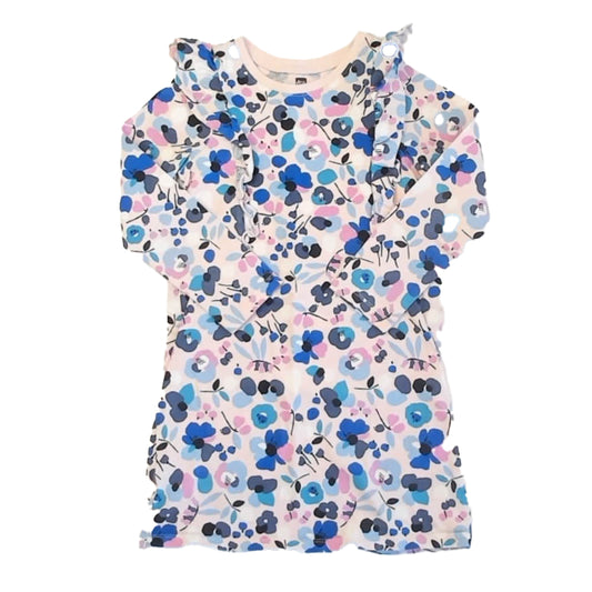 Tea Collection Girls Pink | Blue Floral Dress Size: 7 Years Pink | Blue Floral
