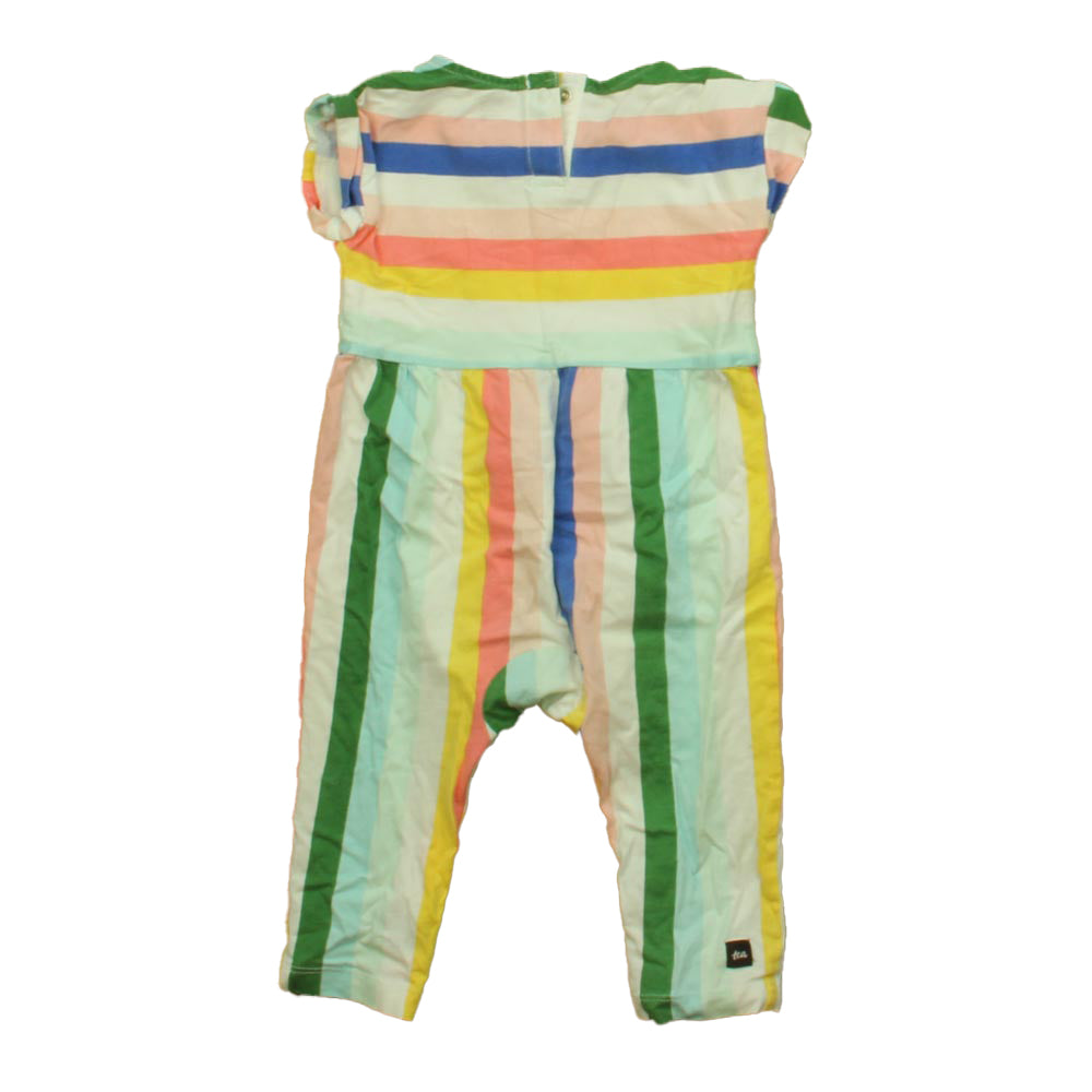 Tea Collection Girls Pink | Blue Stripe Romper Size: 9-12 Months Pink | Blue Stripe