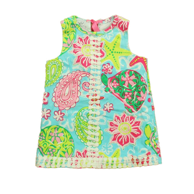 Mudpie Girls Pink| Blue Dress Size: 12-18 Months