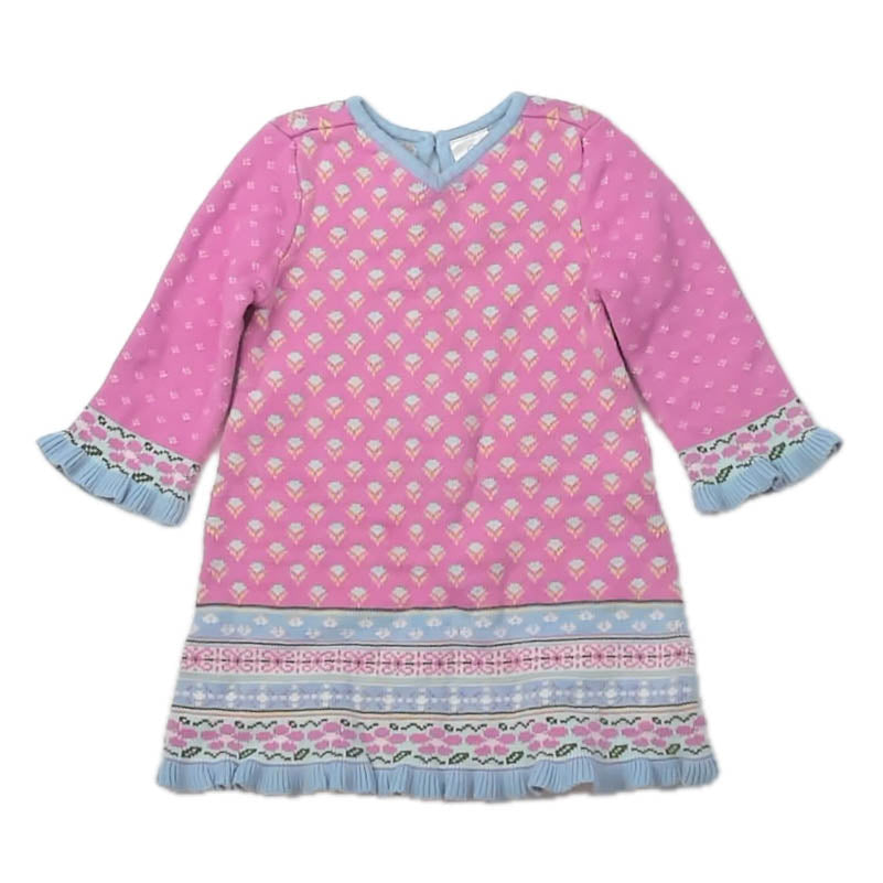 Hanna Andersson Girls Pink | Blue Sweater Dress Size: 18-24 Months Pink | Blue