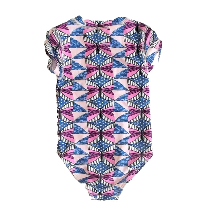Tea Collection Girls Pink | Blue 1-piece Swimsuit Size: 3T Pink | Blue