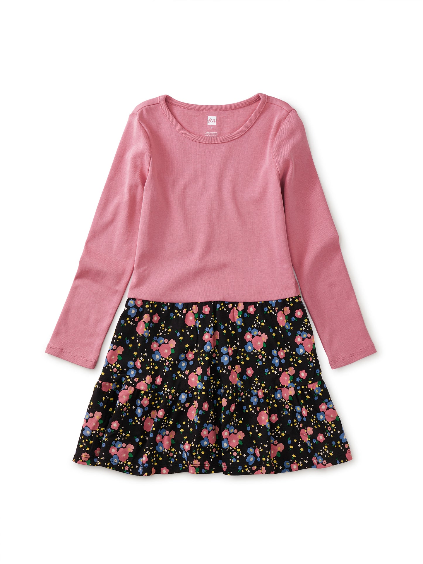 Tea Collection Girls Pink | Brown Floral Dress Size: 7 Years Pink | Brown Floral