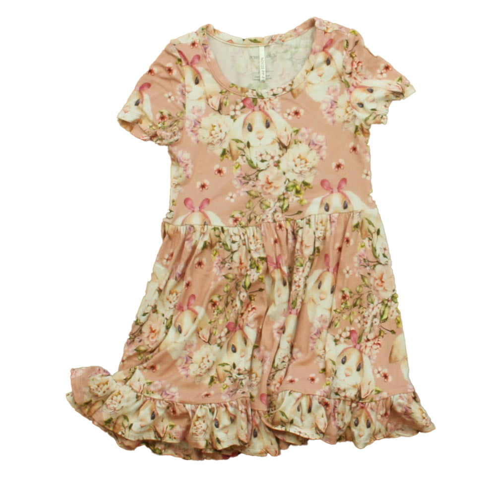 Posh Peanut Girls Pink Bunnies Dress Size: 2T Pink Bunnies