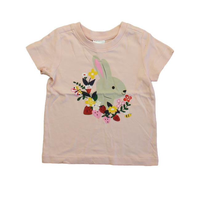 Hanna Andersson Girls Pink Bunny T-Shirt Size: 18-24 Months