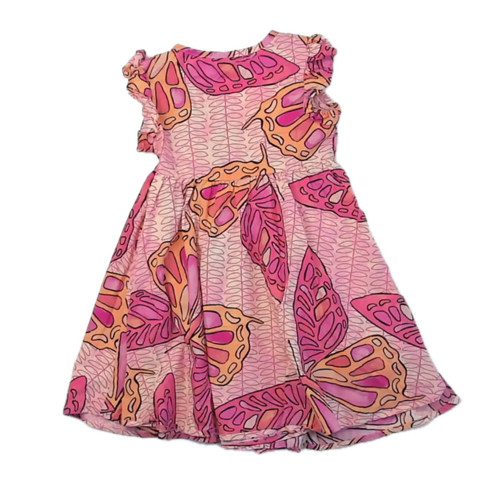 Tea Collection Girls Pink Butterflies Dress Size: 4T Pink Butterflies