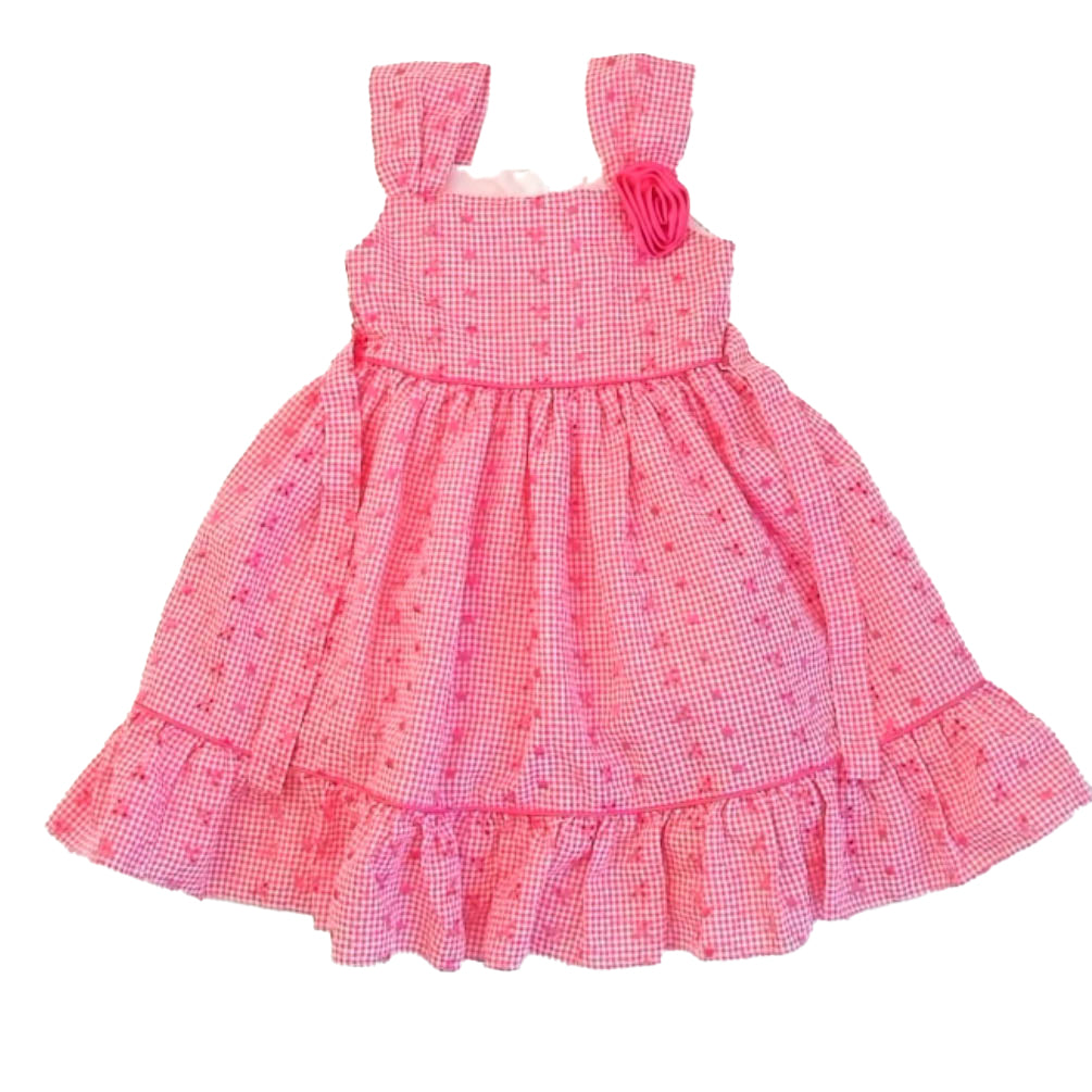 Bonnie Jean Girls Pink Check Dress Size: 4T Pink Check