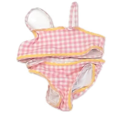 Old Navy Girls Pink Check 2-piece Swimsuit Size: 18-24 Months Pink Check