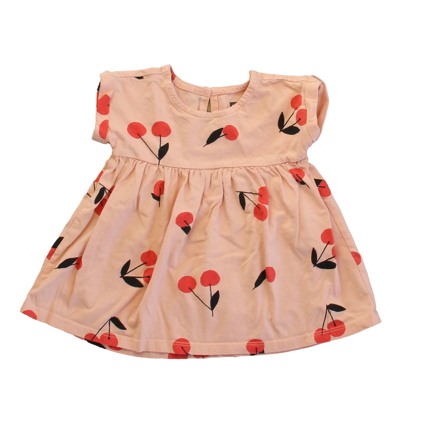 Tea Girls Pink Cherries Dress Size: 9-12 Months Pink Cherries
