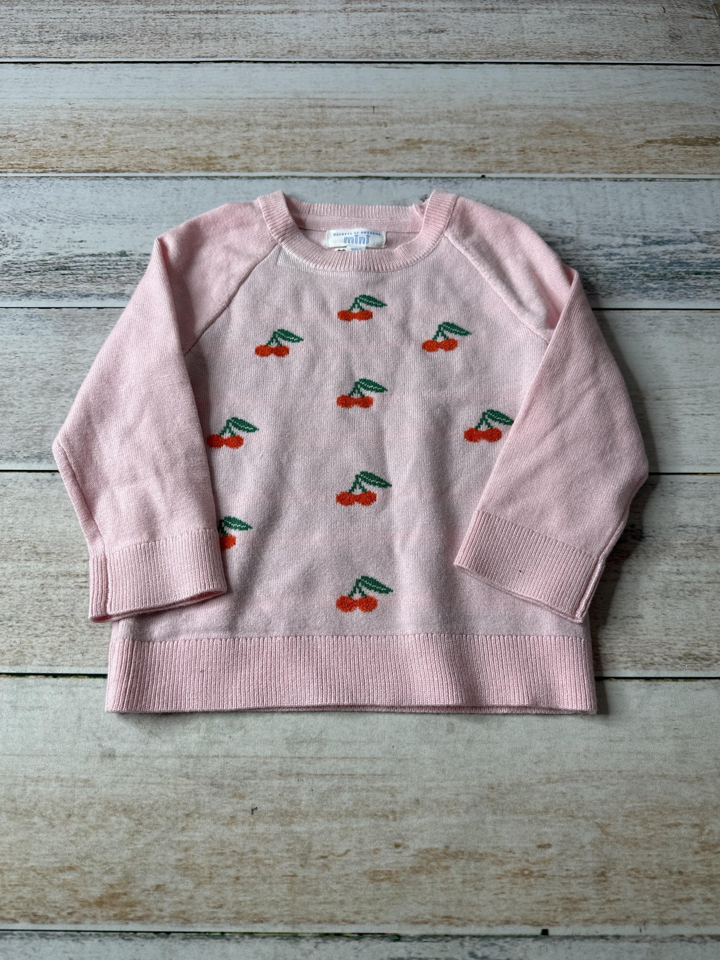 Rockets of Awesome Girls pink | Cherries Sweater Size: 18-24 months pink | Cherries