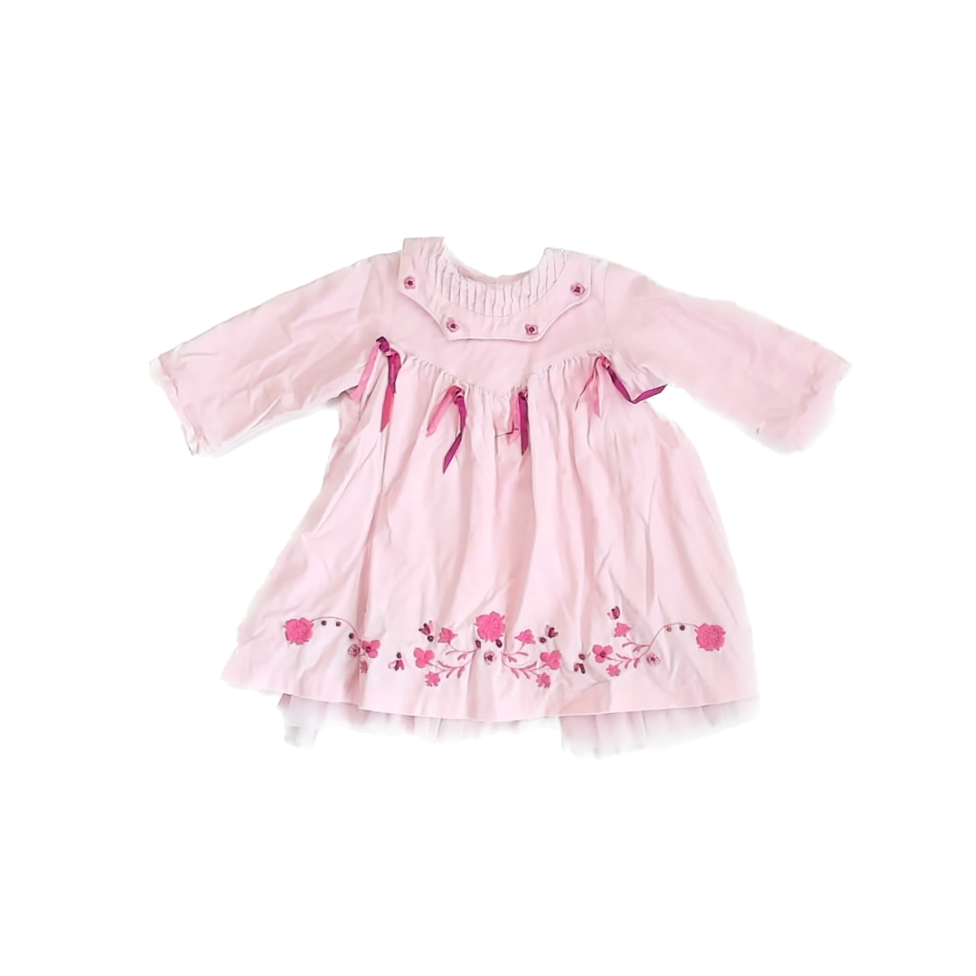 Catimini Girls Pink Corduroy Dress Size: 12 Months Pink Corduroy