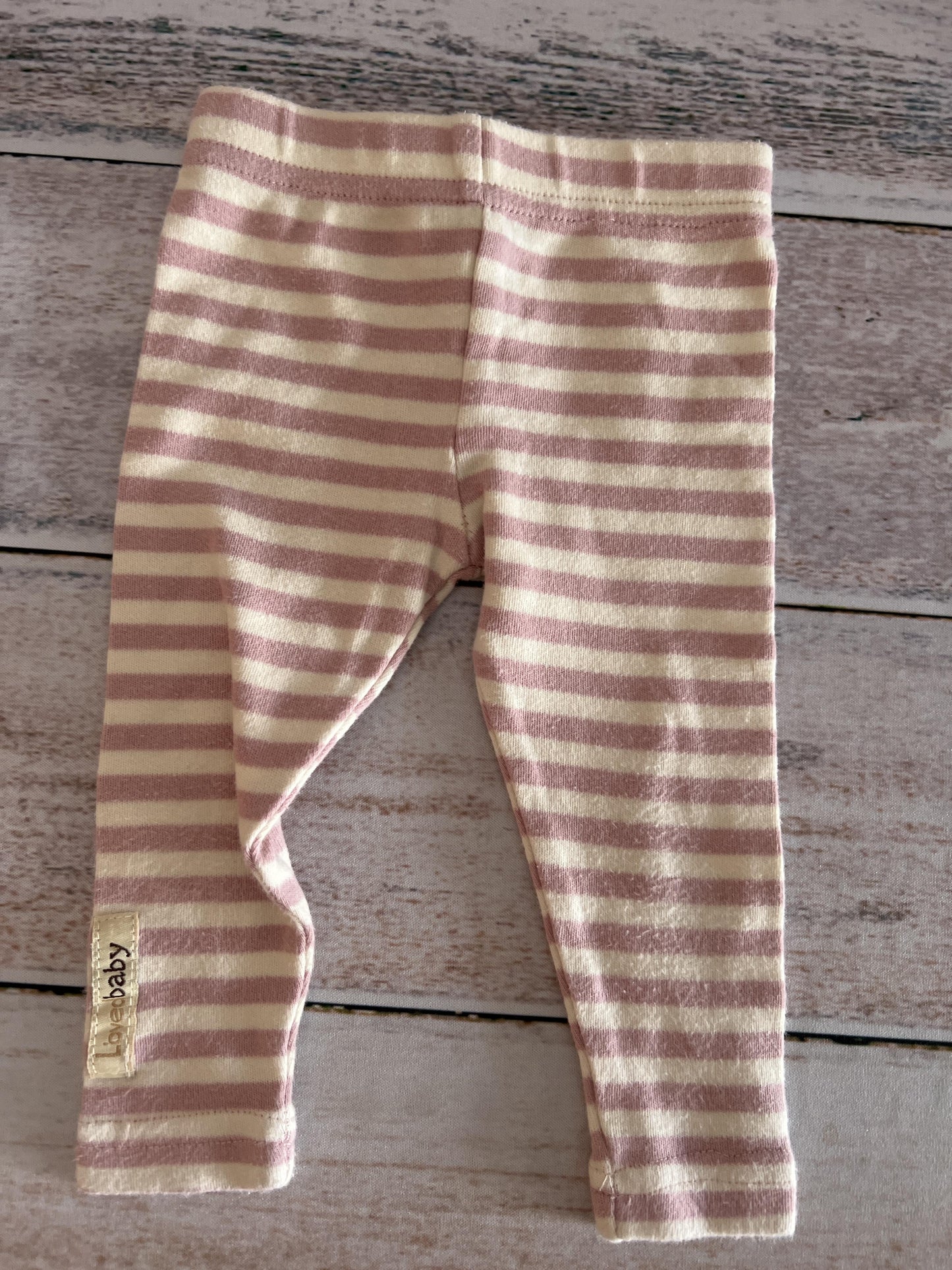 Loved Baby Girls pink | cream | Stripe Pants Size: 3-6 months pink | cream | Stripe