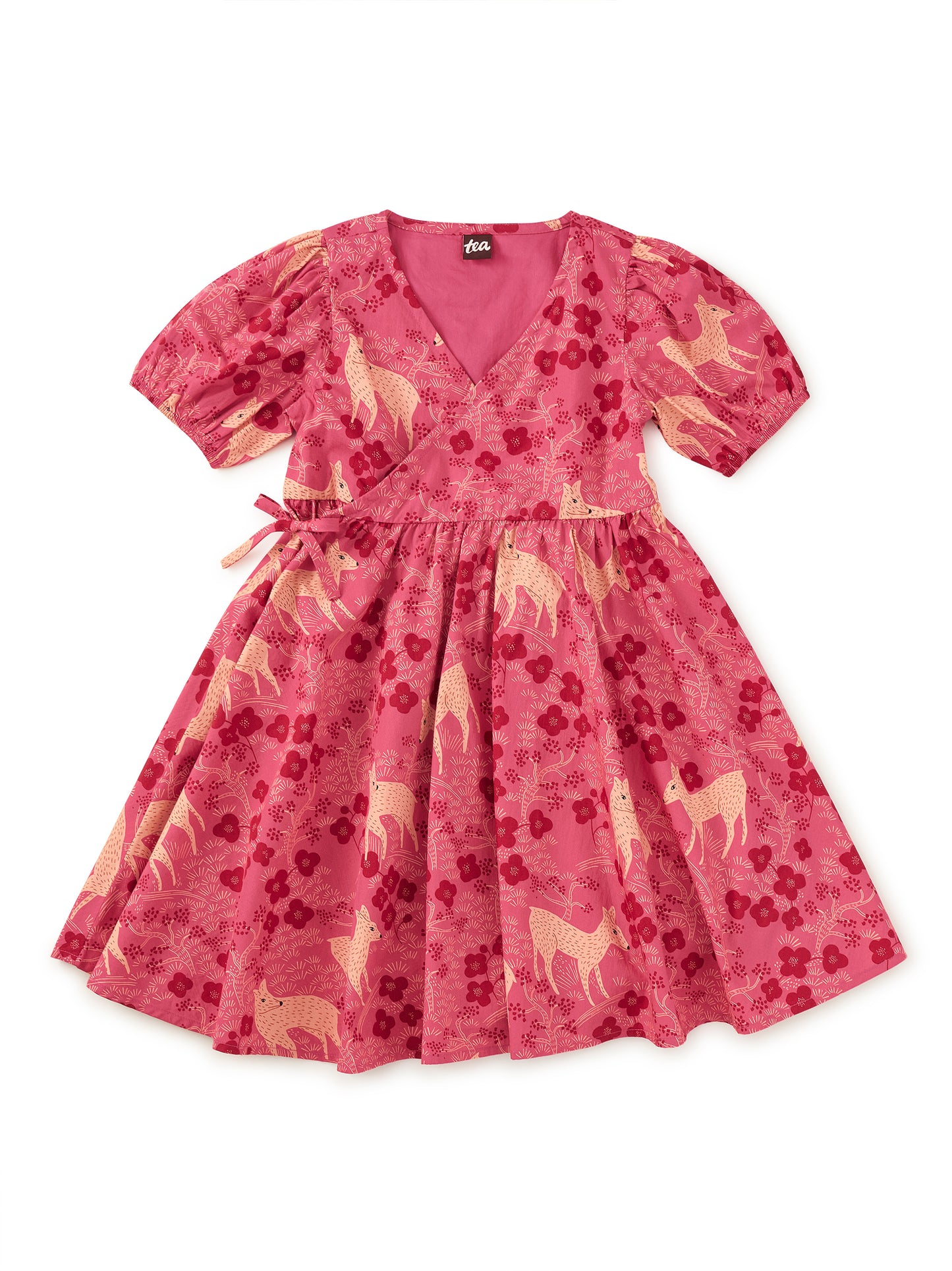 Tea Collection Girls Pink Deer Dress Size: 5T Pink Deer
