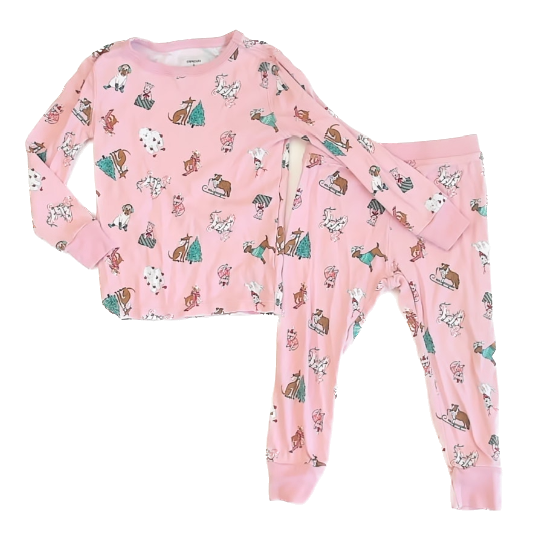 Crewcuts Girls Pink Dogs 2-piece Pajamas Size: 3T Pink Dogs
