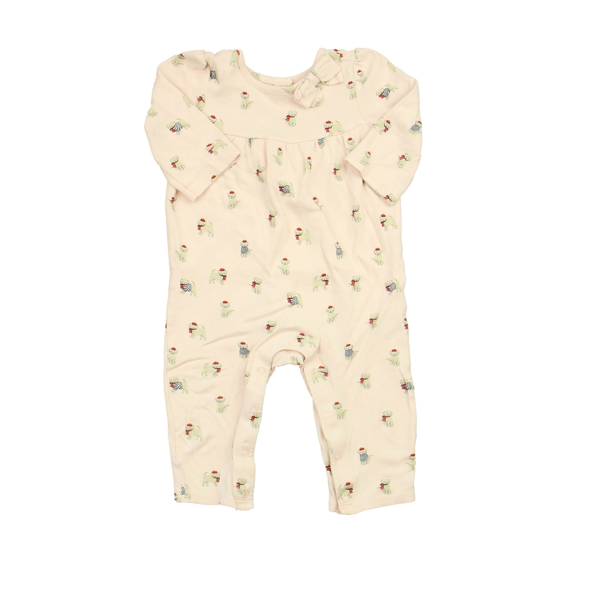 Janie and Jack Girls Pink | Dogs Long Sleeve Outfit Size: 6-12 Months Pink | Dogs