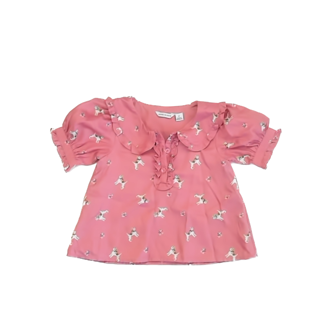 Janie and Jack Girls Pink | Dogs Blouse Size: 2T Pink | Dogs