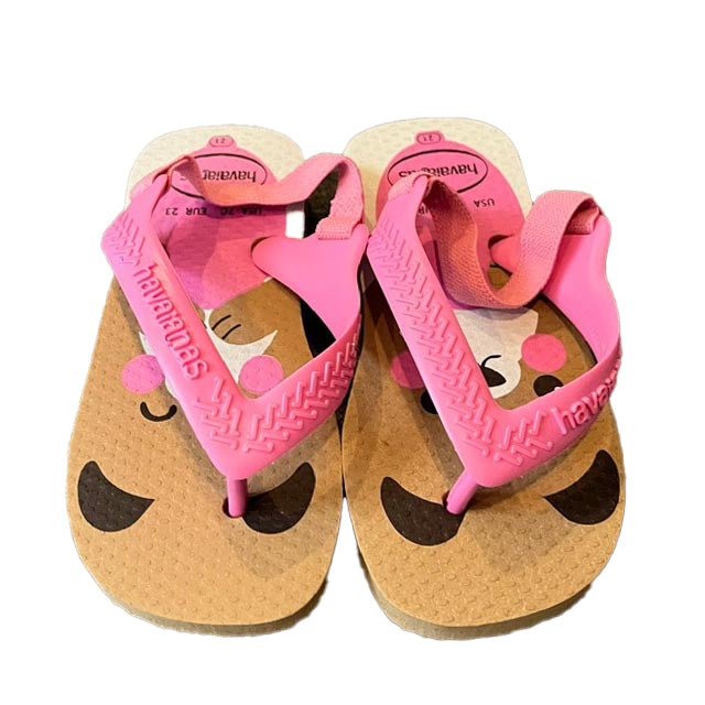 Havaianas Girls Pink Dogs Flip Flops Size: 7 Toddler Pink Dogs