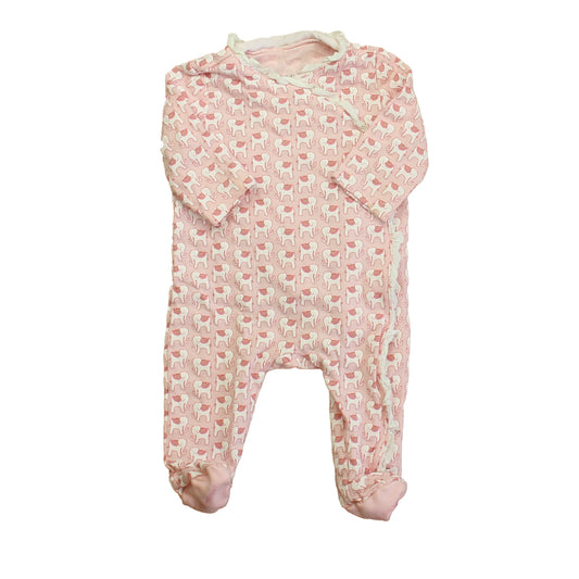 Janie and Jack Girls Pink Elephants Long Sleeve Outfit Size: 0-3 Months Pink Elephants