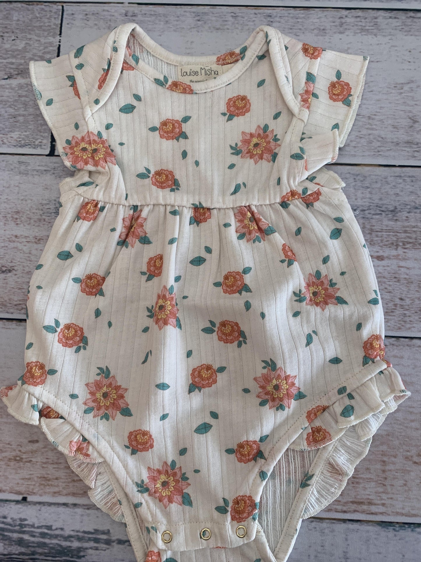 Louise Misha Girls Pink floral | cream Romper Size: 6 months Pink floral | cream
