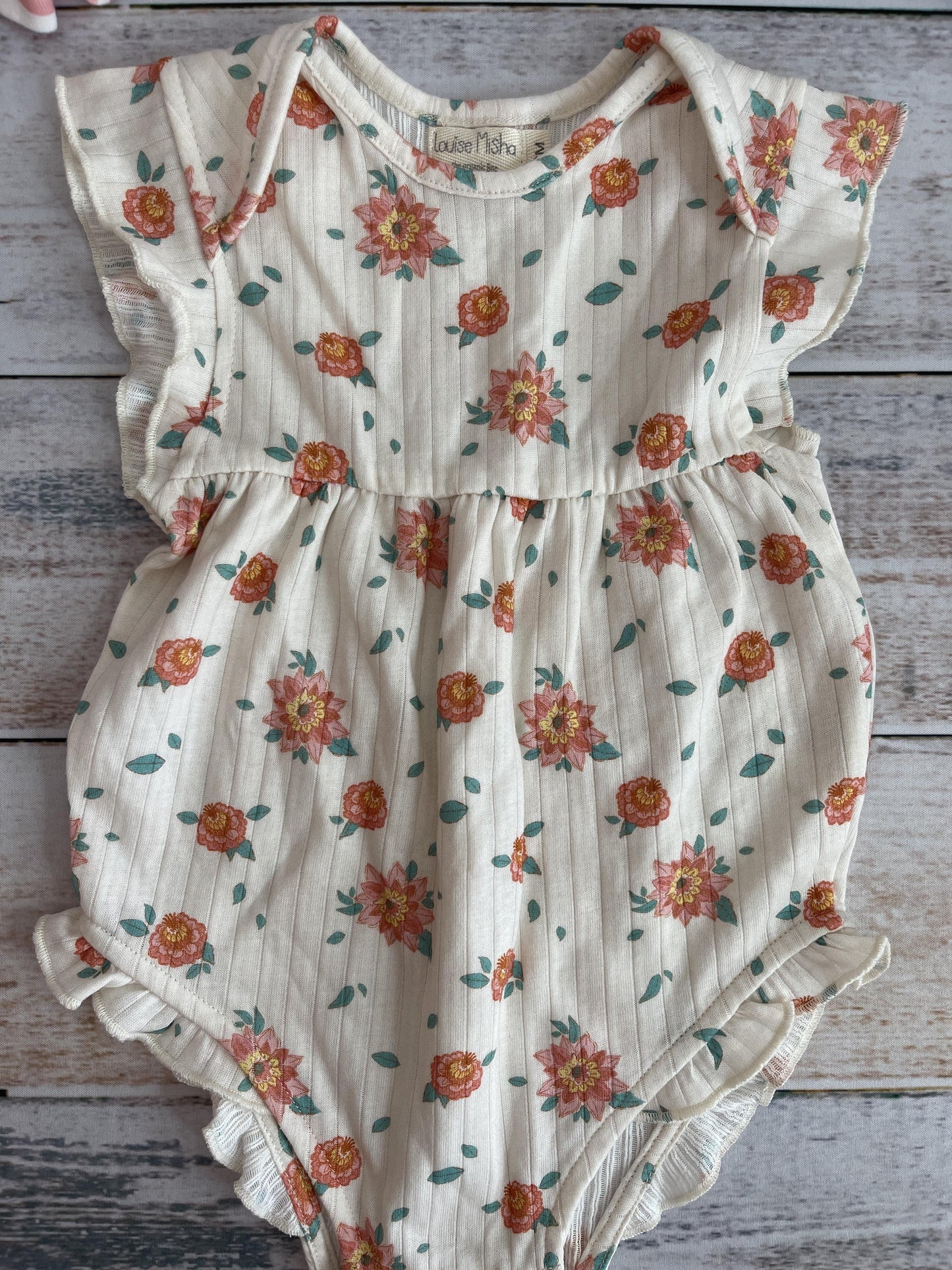 Louise Misha Girls Pink floral | cream Romper Size: 18 months Pink floral | cream