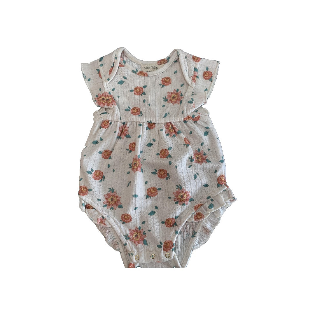 Louise Misha Girls Pink floral | cream Romper Size: 6 months Pink floral | cream
