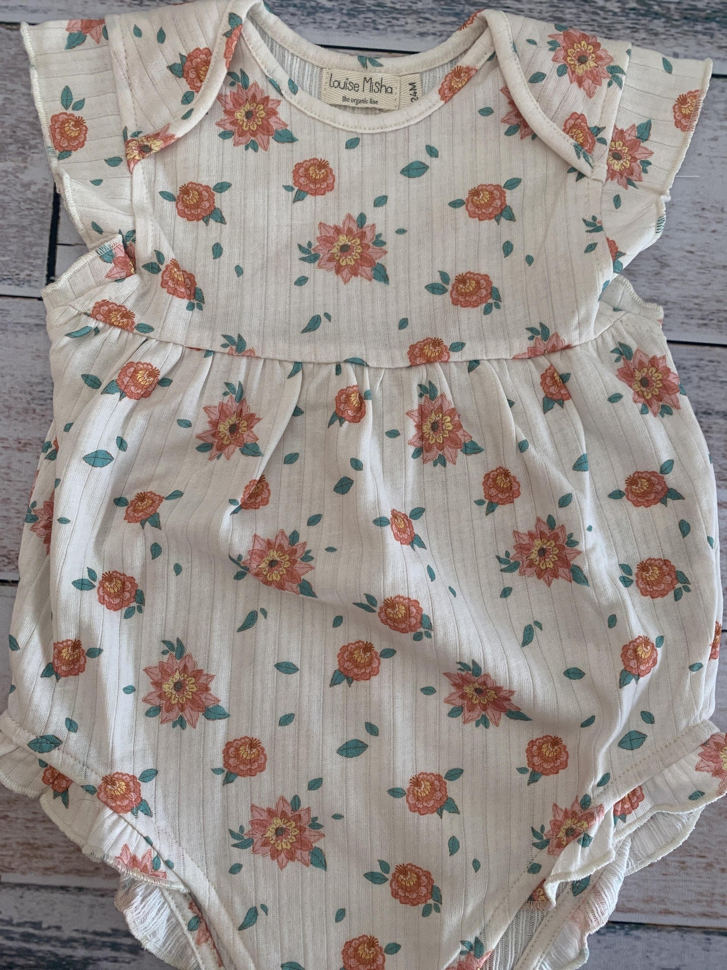 Louise Misha Girls Pink floral | cream Romper Size: 24 months Pink floral | cream
