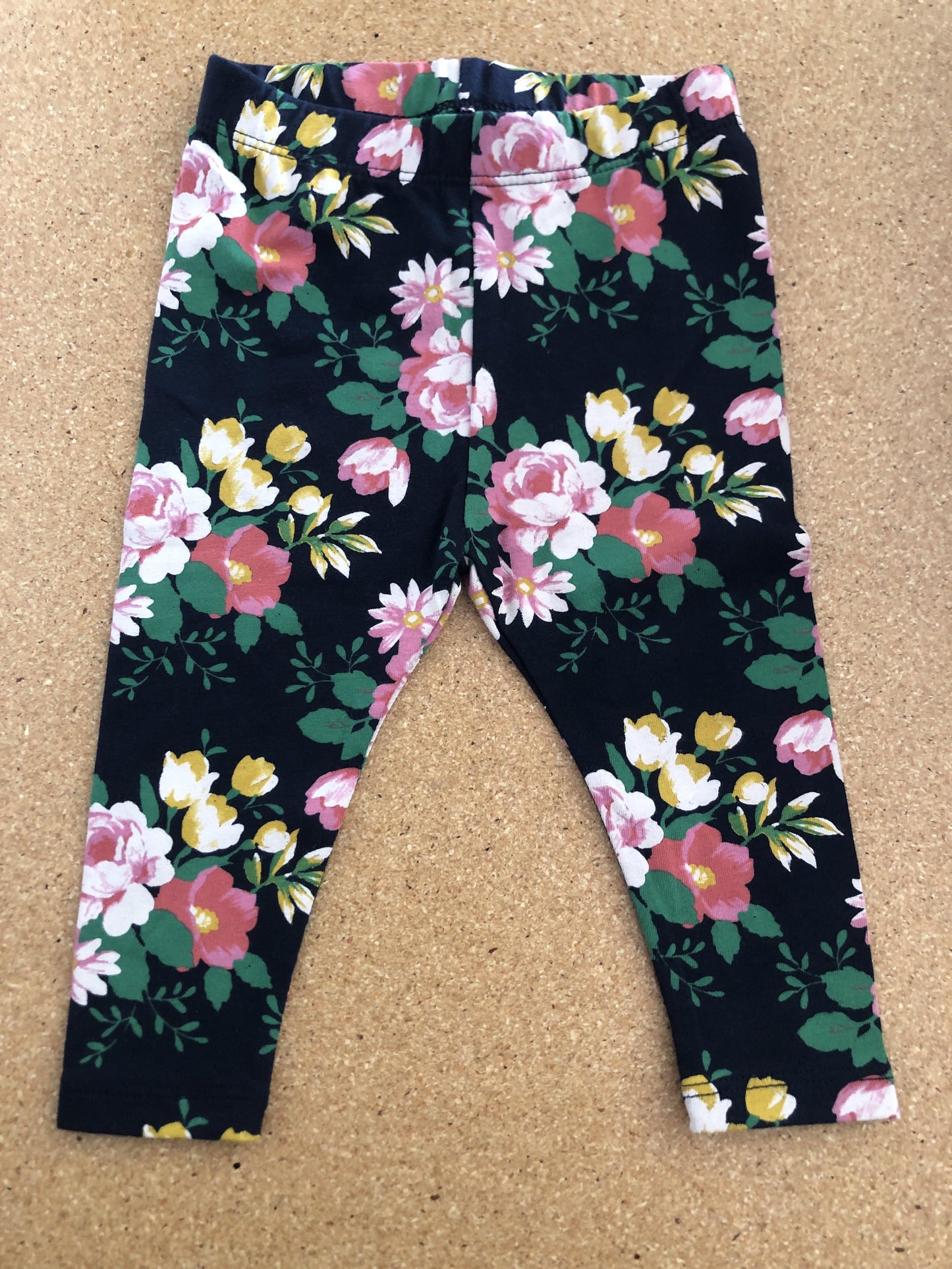 Gap Girls Pink floral | Navy Blue Pants Size: 6-12 months Pink floral | Navy Blue