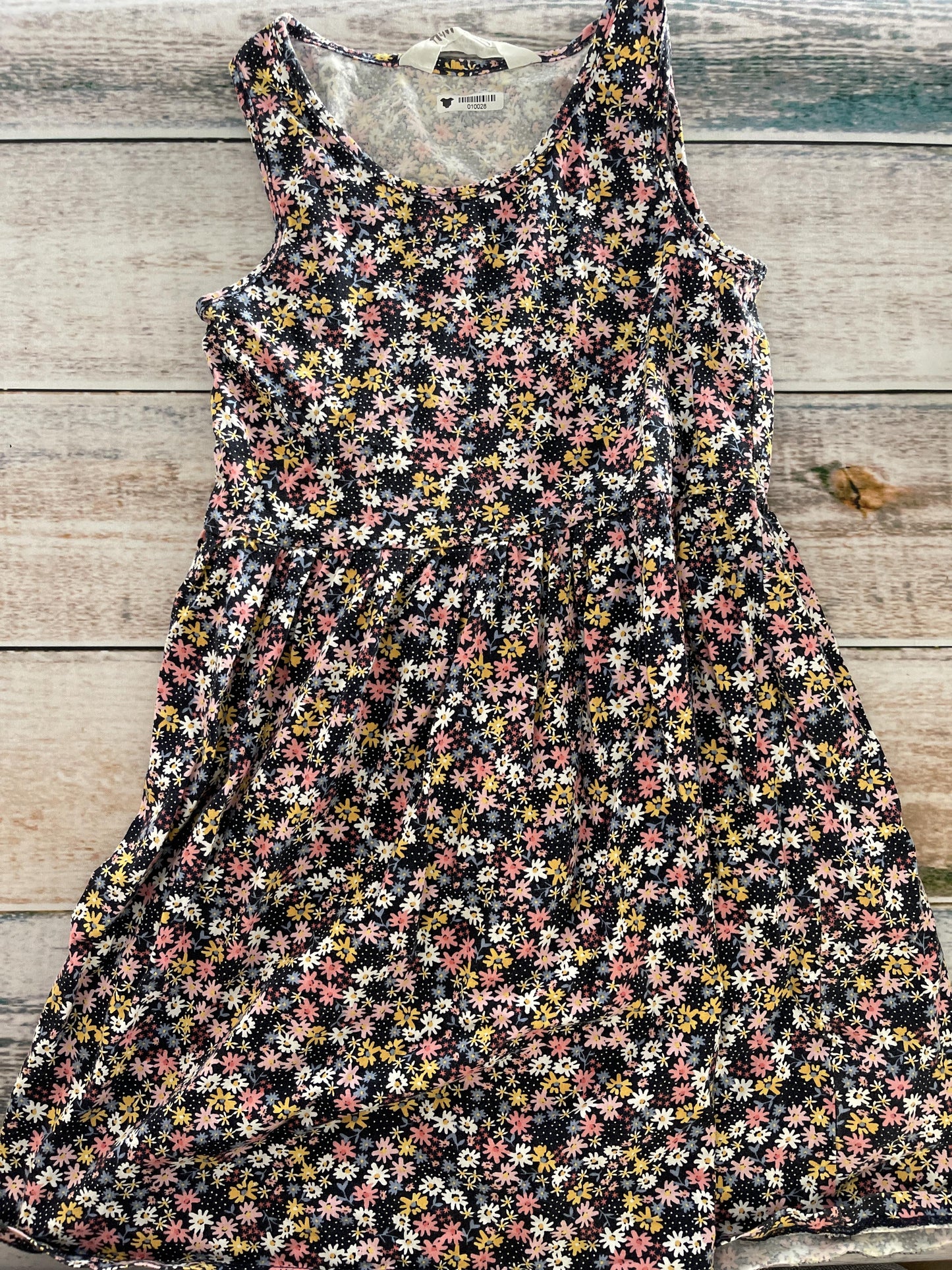H&M Girls Pink floral | Navy Blue Dress Size: 7 Pink floral | Navy Blue