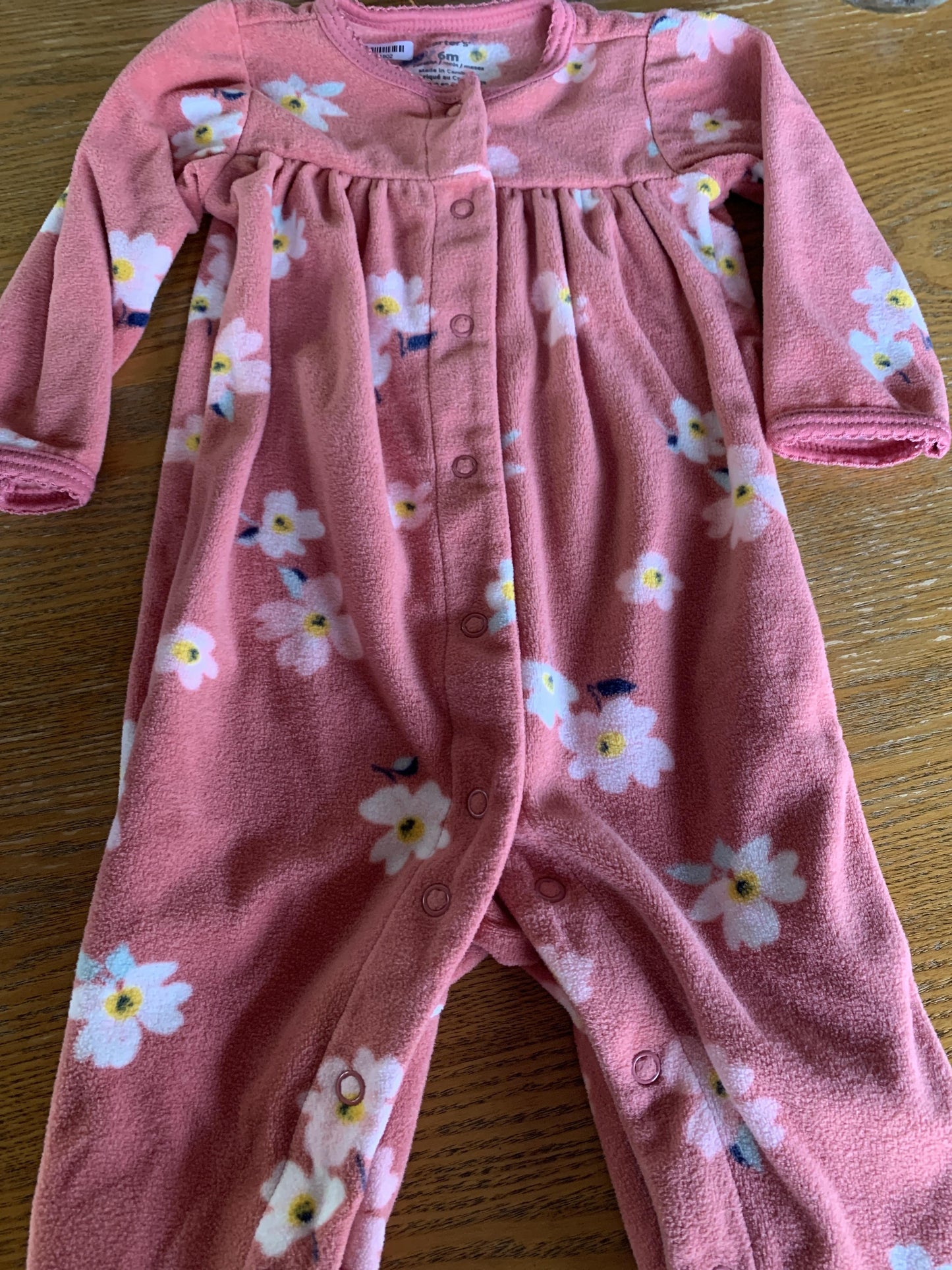 Carters Girls Pink floral | pink | Wool White Long Sleeve Outfit Size: 6 months Pink floral | pink | Wool White