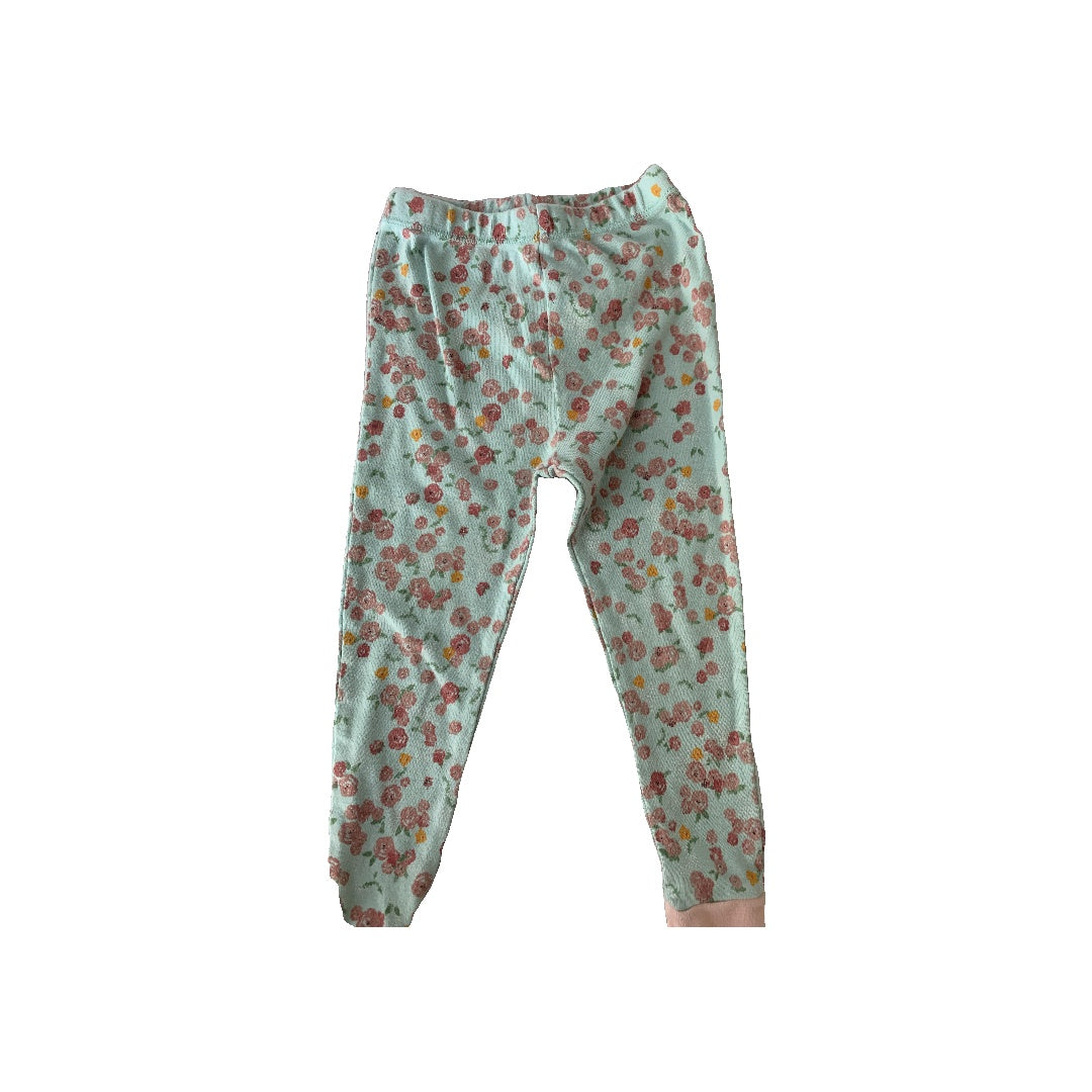 Burt's Bees Girls Pink floral | Turquoise Pajamas Size: 2 years Pink floral | Turquoise