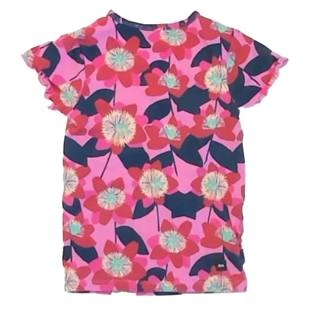 Tea Collection Girls Pink Floral T-Shirt Size: 4T Pink Floral