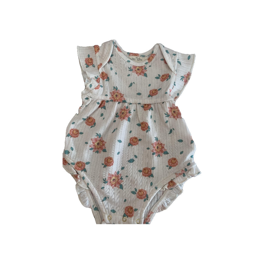 Louise Misha Girls Pink floral Romper Size: 3 months Pink floral
