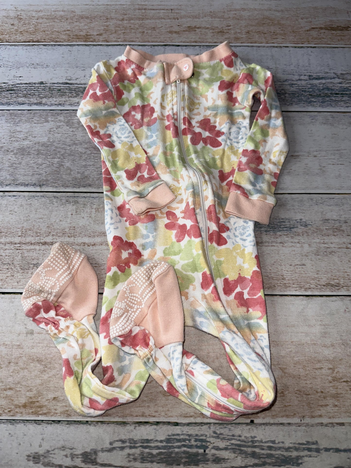 Burt's Bees Girls Pink floral Pajamas Size: 12 months Pink floral
