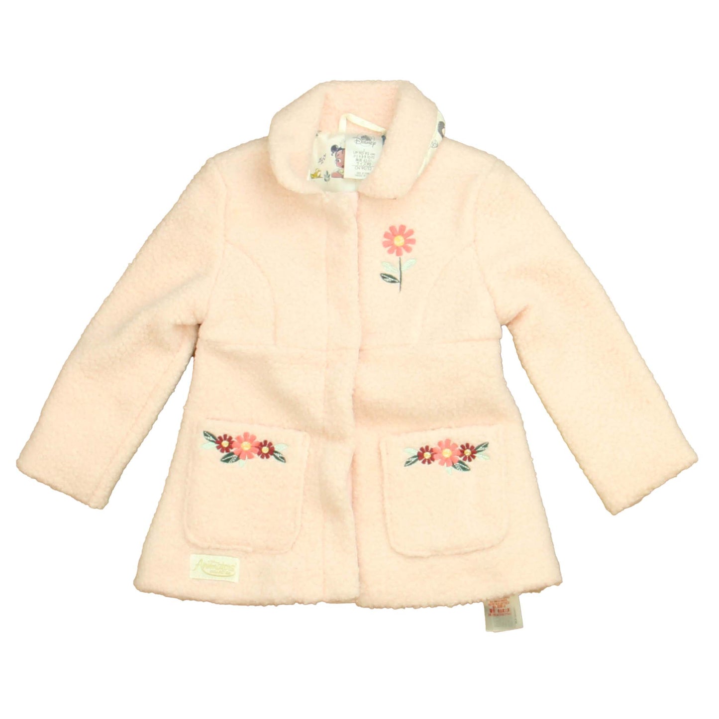 Disney Girls Pink Floral Jacket Size: 2T Pink Floral