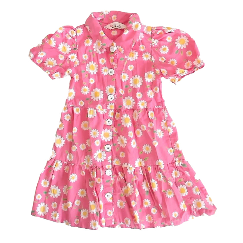 Beebay Girls Pink Floral Dress Size: 2T Pink Floral