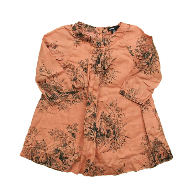 Gap Girls Pink Floral Dress Size: 18-24 Months Pink Floral