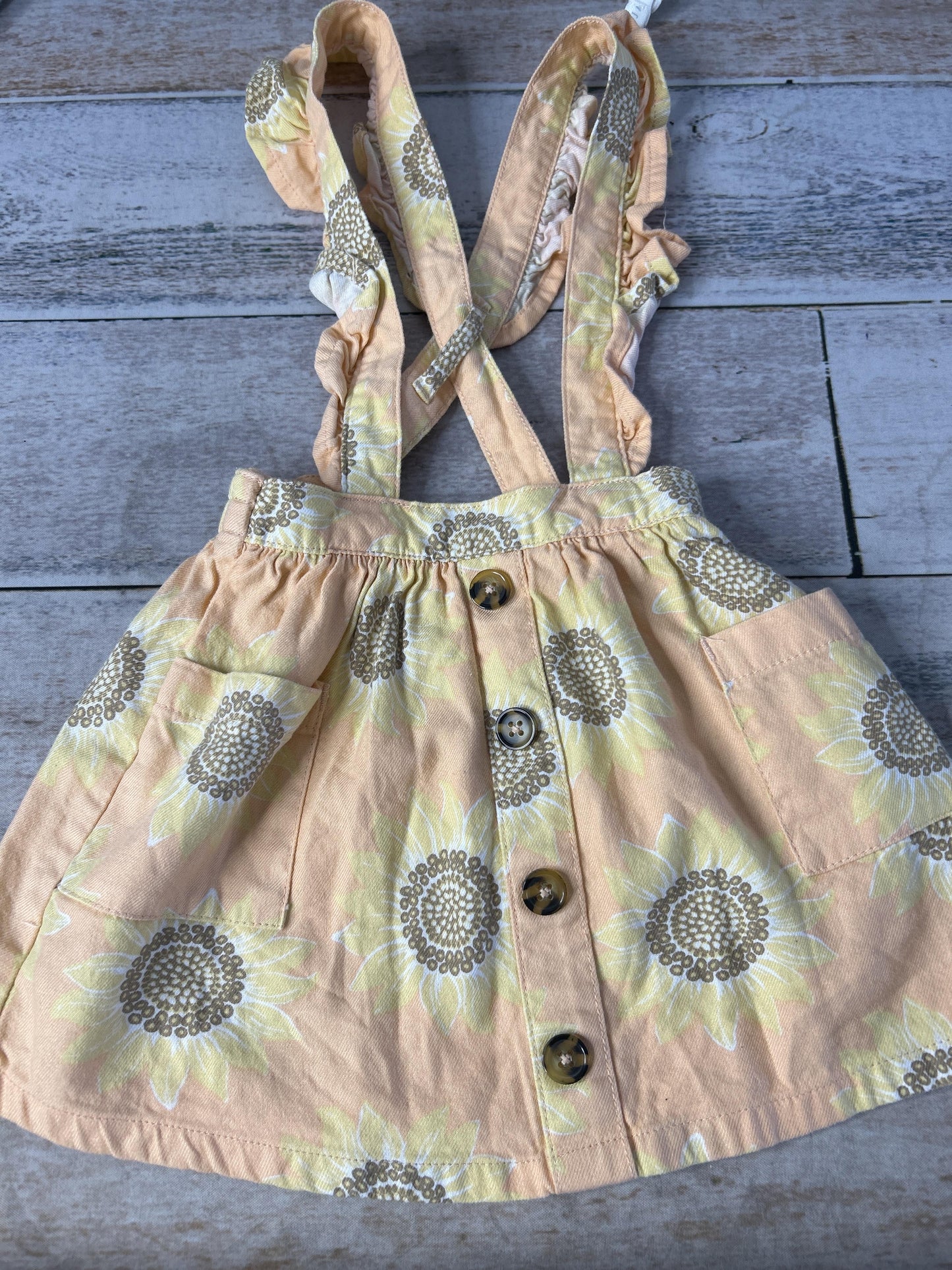 Girls Pink floral Overalls Size: 9-12 Months Pink floral