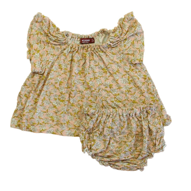 Mudpie Girls Pink Floral Dress Size: 3-6 Months