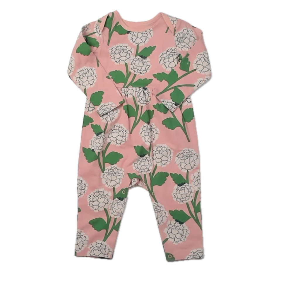Tea Collection Girls Pink Floral Long Sleeve Outfit Size: 6-9 Months Pink Floral