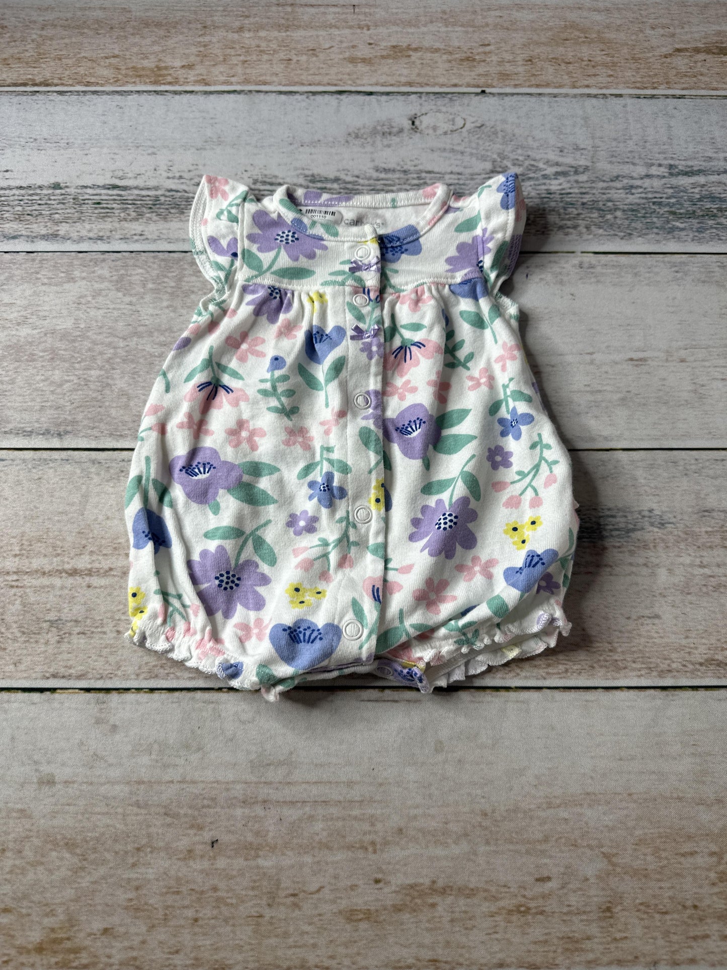 Carters Girls Pink floral Romper Size: Newborn Pink floral