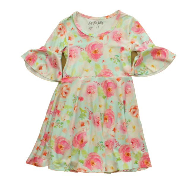 Just for Littles Girls Pink Floral Dress Size: 2T Pink Floral
