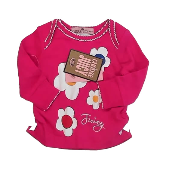 Juicy Couture Girls Pink Floral Long Sleeve T-Shirt Size: 0-3 Months Pink Floral