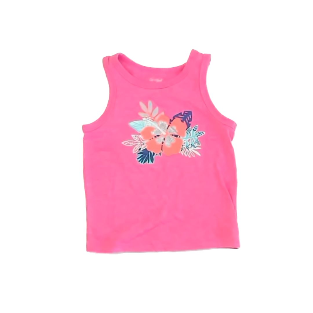Cat & Jack Girls Pink Floral Tank Top Size: 2T Pink Floral