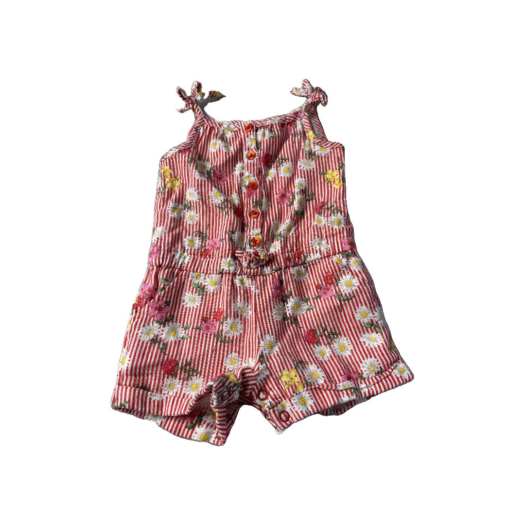 Little Me Girls Pink floral Romper Size: 9-12 Months Pink floral