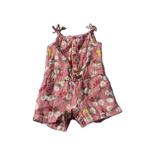 Little Me Girls Pink floral Romper Size: 9-12 Months Pink floral