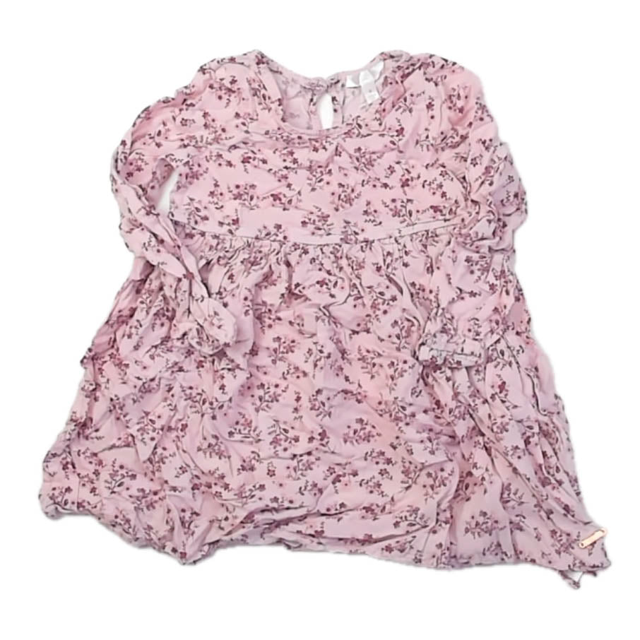 Tahari Girls Pink Floral Blouse Size: 4T Pink Floral