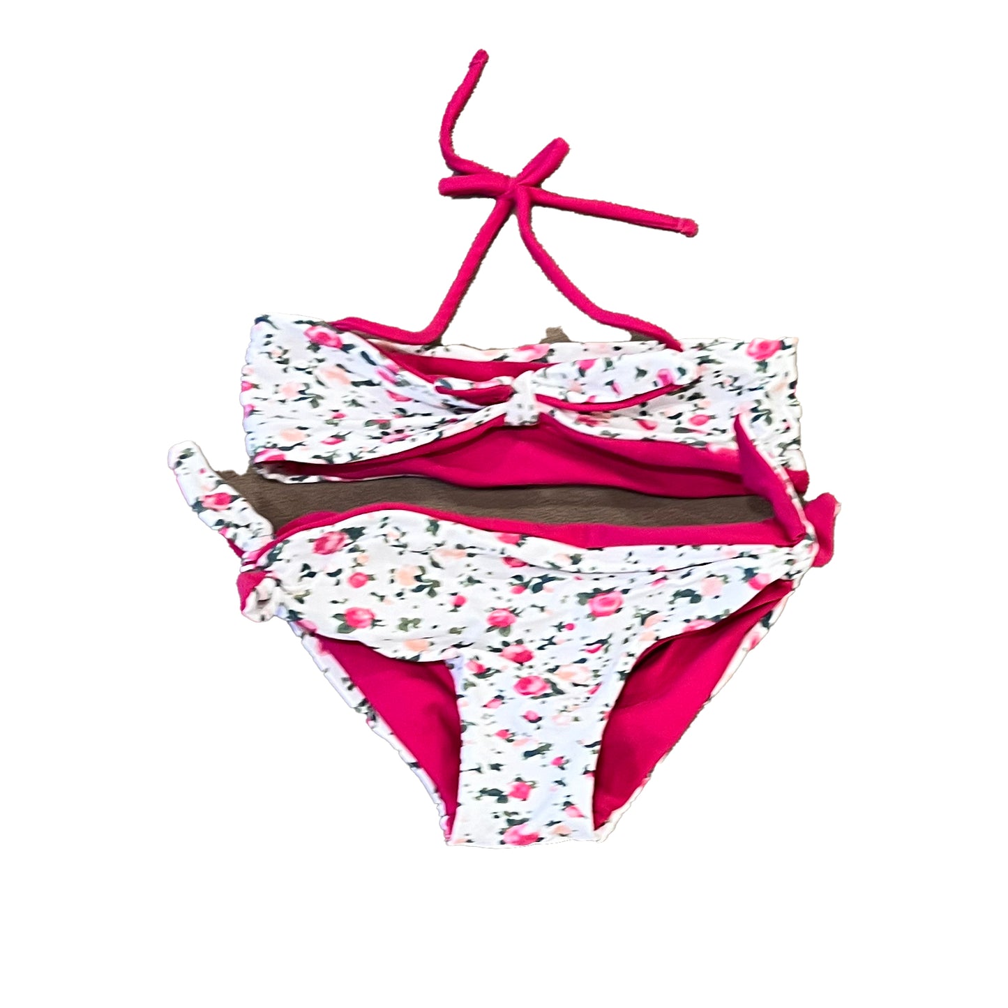 Dolce & Gabbana Girls Pink Floral 2-piece Swimsuit Size: 9-12 Months Pink Floral