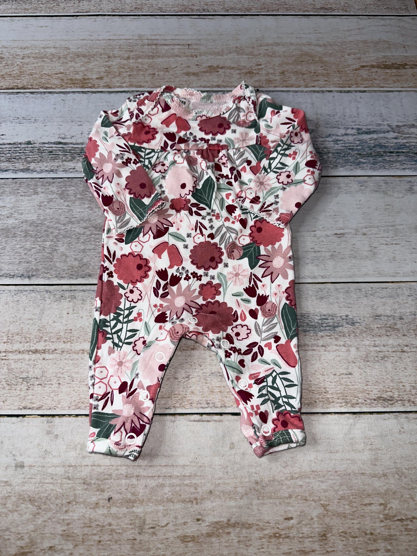 Carters Girls Pink floral Long Sleeve Outfit Size: Newborn Pink floral